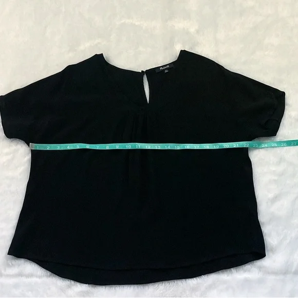 Like New Black Madewell Rhyme Top Short Sleeve Oversized Blouse Top - Picture 4 of 8